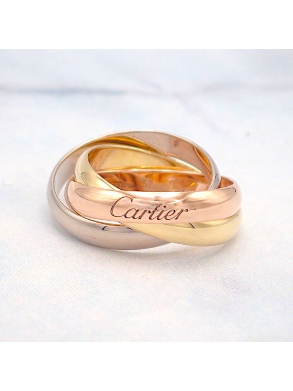 Cartier Trinity la Chic Ring Genus 18k Yellow Gold 18k Pink 18k White Stamp